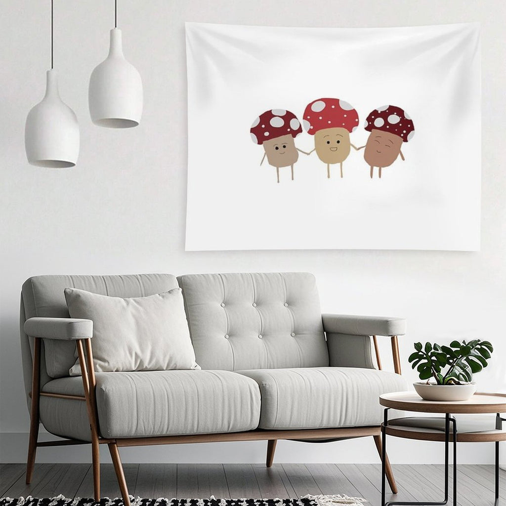 Happy Mushroom Trio Tapestry