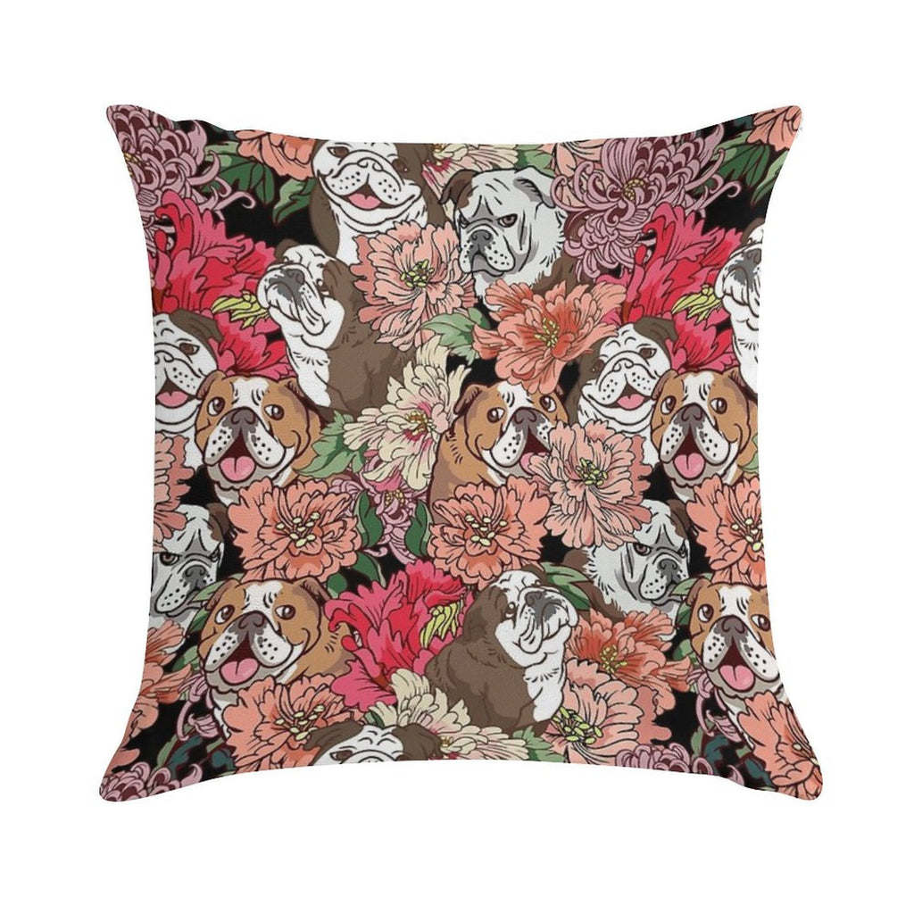 Because English Bulldog Soft Home Decor Throw Pillow