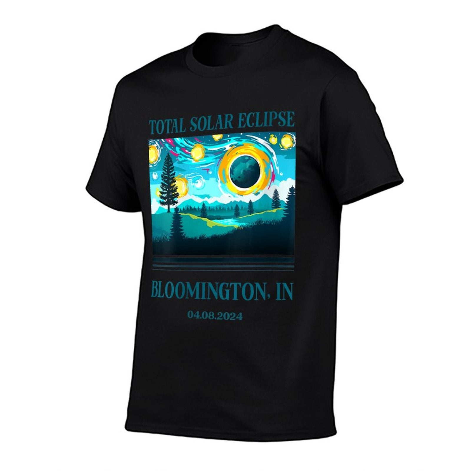 Womens 2024 Total Solar Eclipse Bloomington IN Totality Landscape  Eco-friendly Material T-Shirt