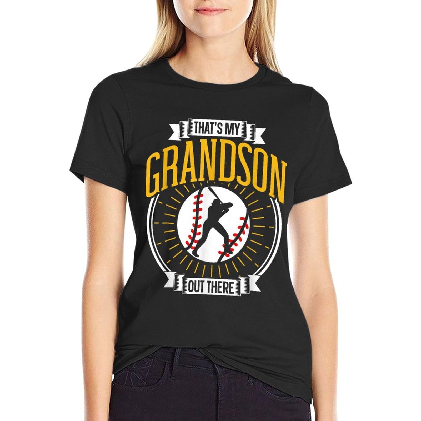 Thats My Grandson Out There Baseball Sports Hobby Athlete  Lightweight T-Shirt