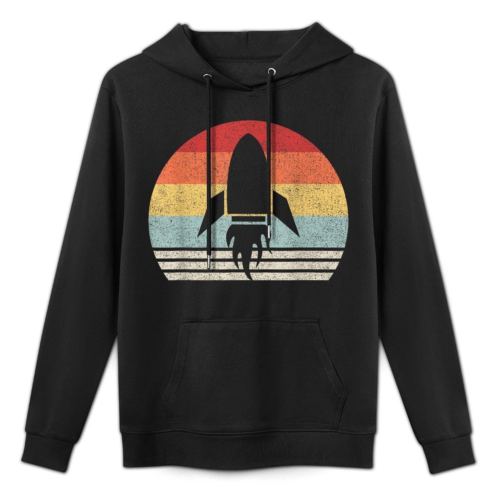 Retro Rocket Space Ship Vintage Retro Style Layering Staple Hoodie