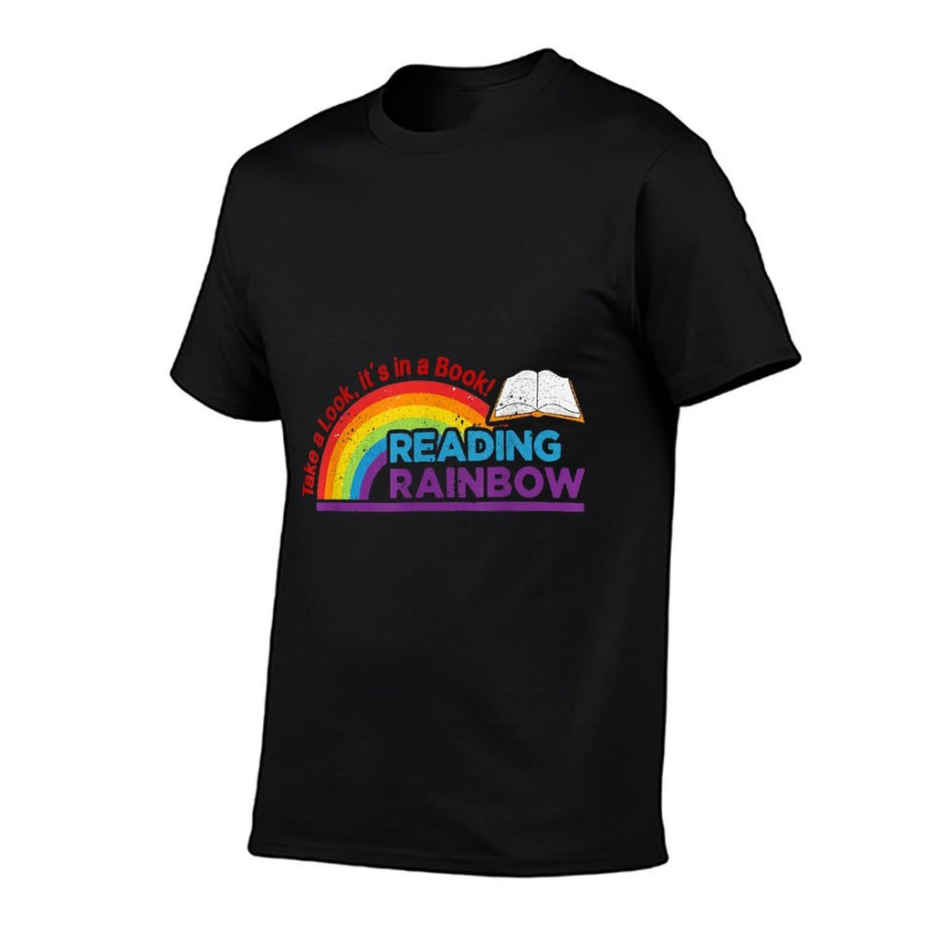 Take A Look Its In A Book Reading Book Vintage Rainbow  Tagless Design T-Shirt
