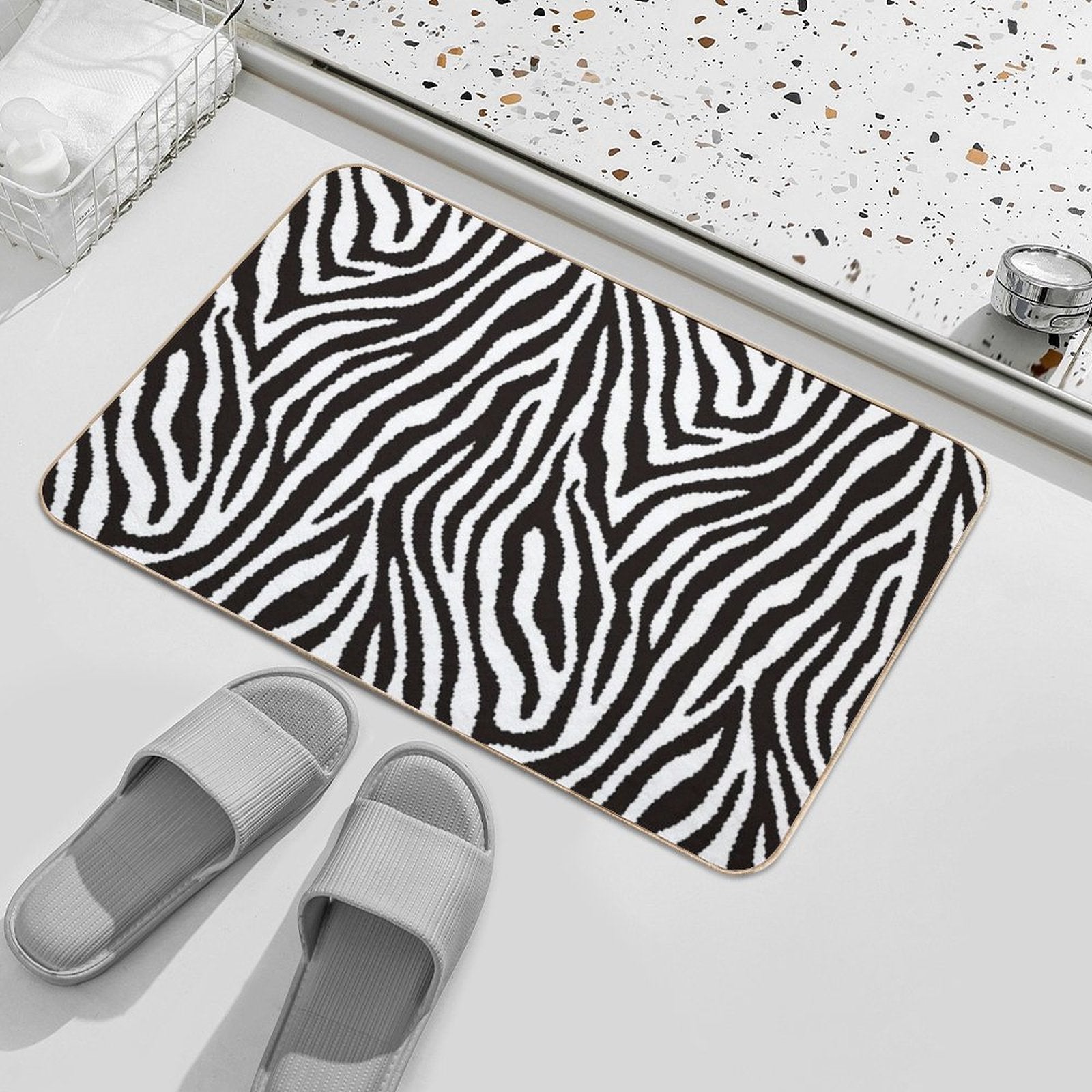 Zebra Pattern  Pet-Safe Bath Mat