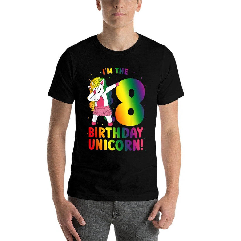 Eighth Birthday Unicorn 8th Birthday Eight Years Old  Stretchy T-Shirt