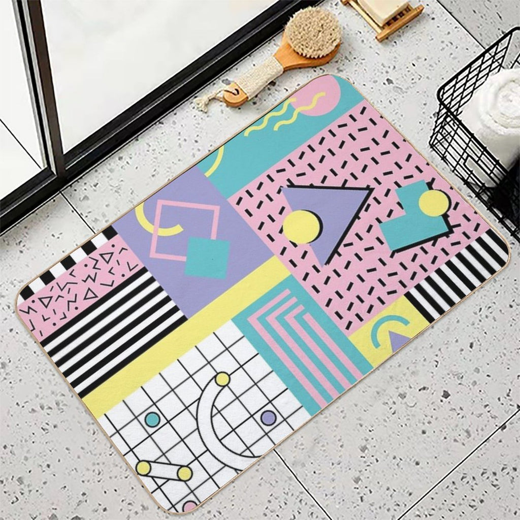 Memphis Pattern 25 - Retro 90s  80s  Non-Slip Bath Mat