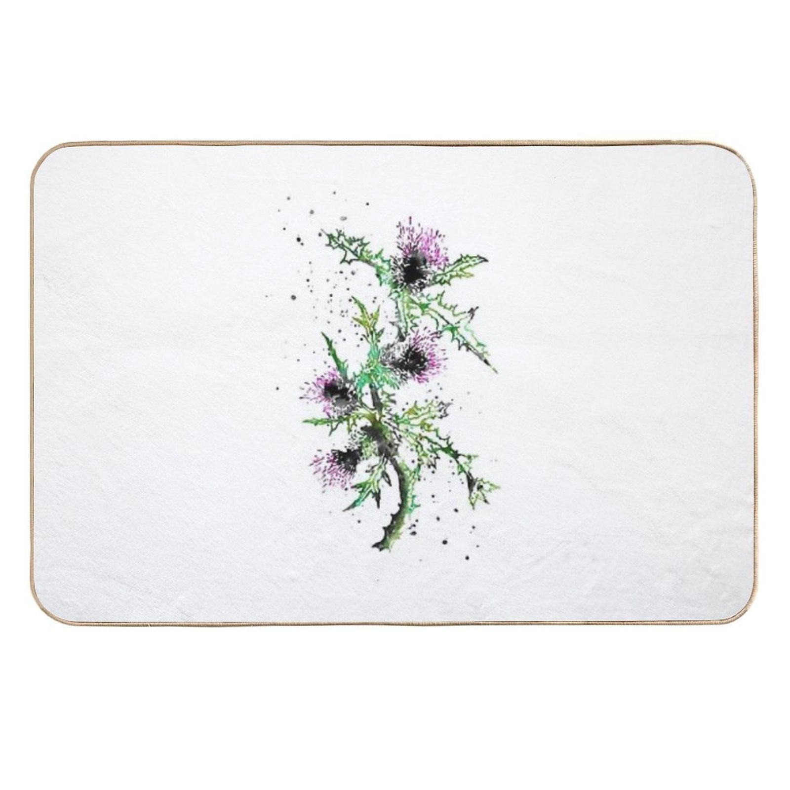 Scottish Thistle, Watercolor Scottish Thistle  Stain-Proof Bath Mat
