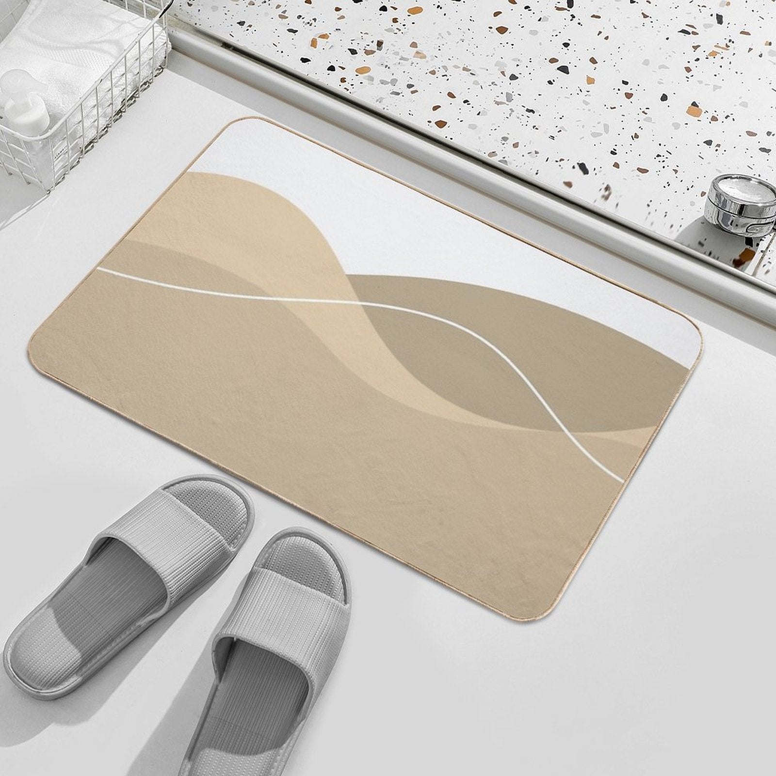 Gorgeous Brown Aesthetic Big Overlap Items  Stain-Proof Bath Mat