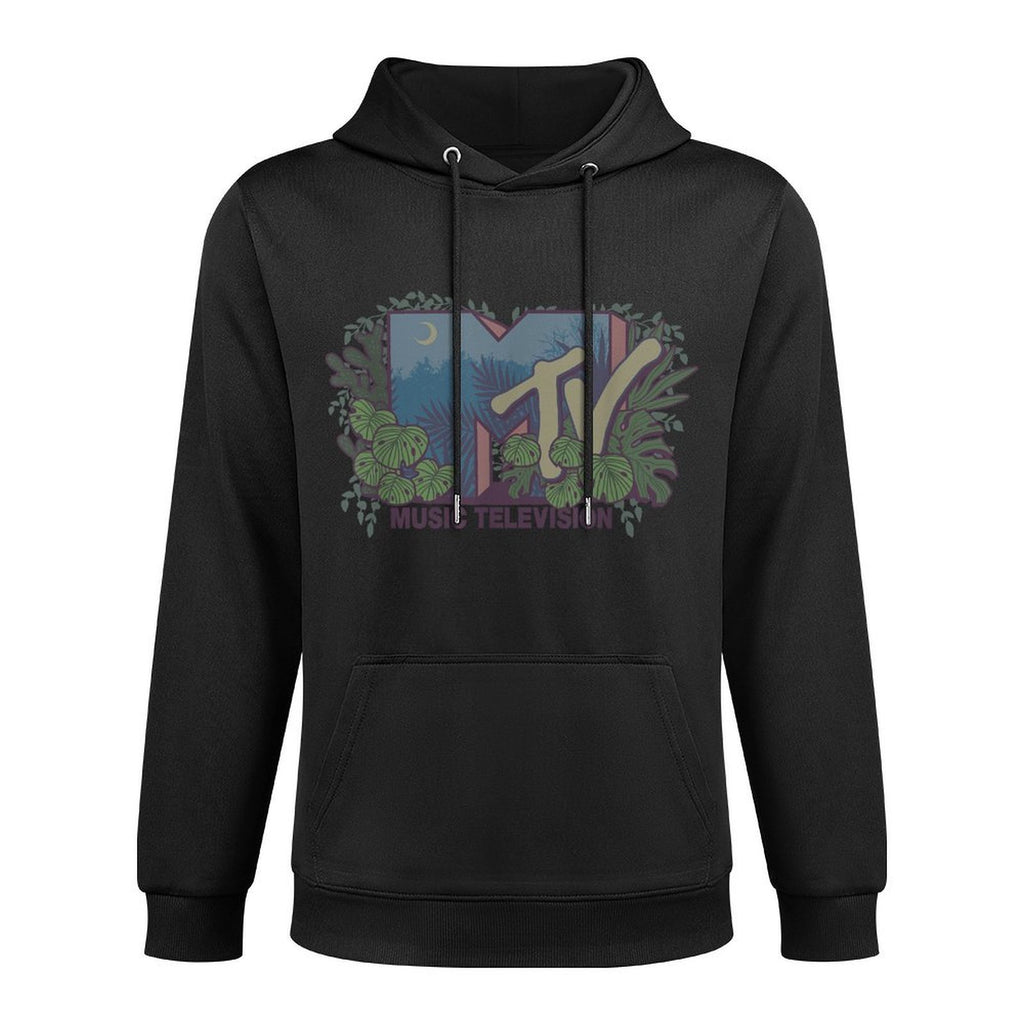 MTV Tropical Botanical Vintage Floral Music Television Shape Retention Hoodie