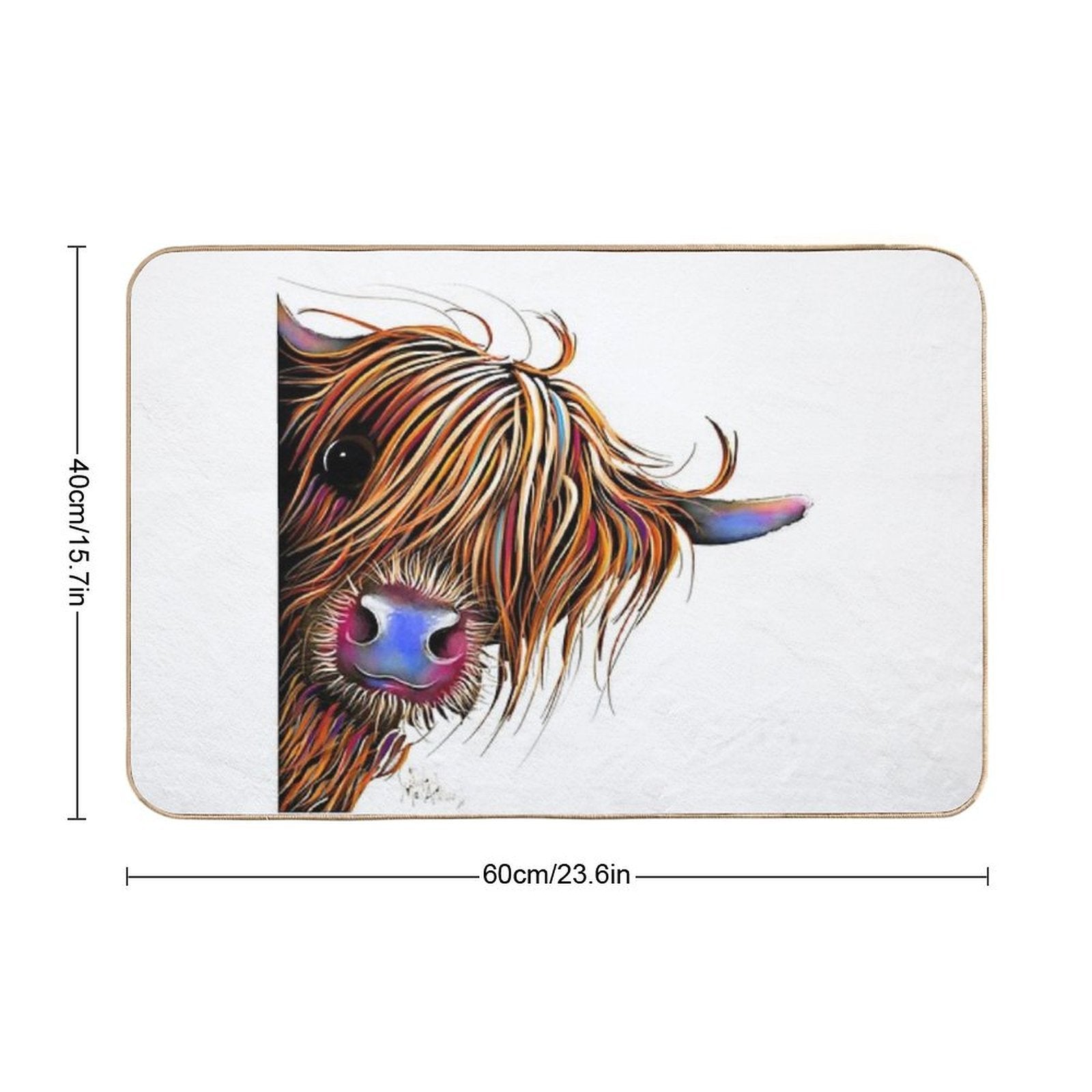 HiGHLaND CoW PRiNT SCoTTiSH ' SuGaR LuMP ' BY SHiRLeY MacARTHuR  Non-Slip Bath Mat