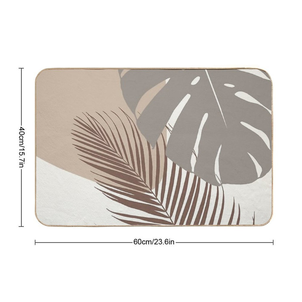 Minimal Monstera Palm Finesse #11 #tropical #decor #art  Rapid-Drying Bath Mat