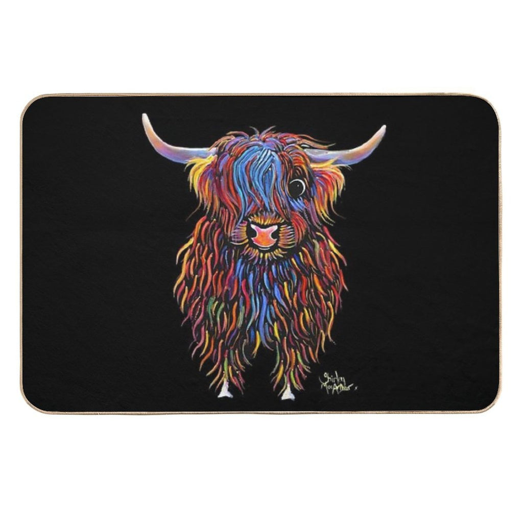 HiGHLaND CoW PRiNT SCoTTiSH ' BiG B ' BY SHiRLeY MacARTHuR  Rapid-Drying Bath Mat