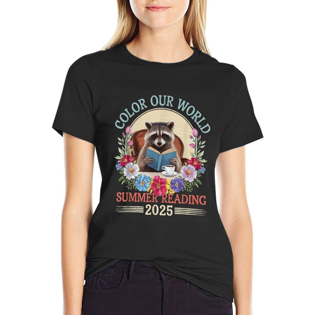 Color Our World Raccoon Summer Reading 2025  Classic T-Shirt