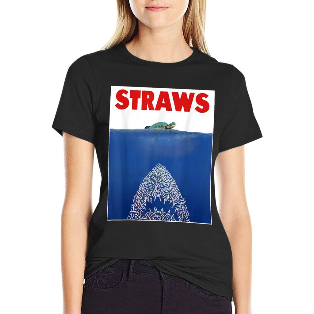 Save The Sea Turtles Conservation Gift Anti Straws  Stretchy T-Shirt