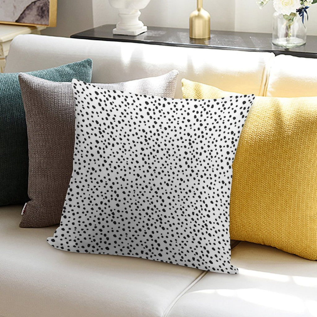 Black Dots by Minikuosi Soft Luxury Feel Throw Pillow