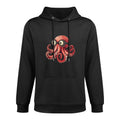 Playful Red Octopus with Funny Sunglasses Look Durable Construction Hoodie