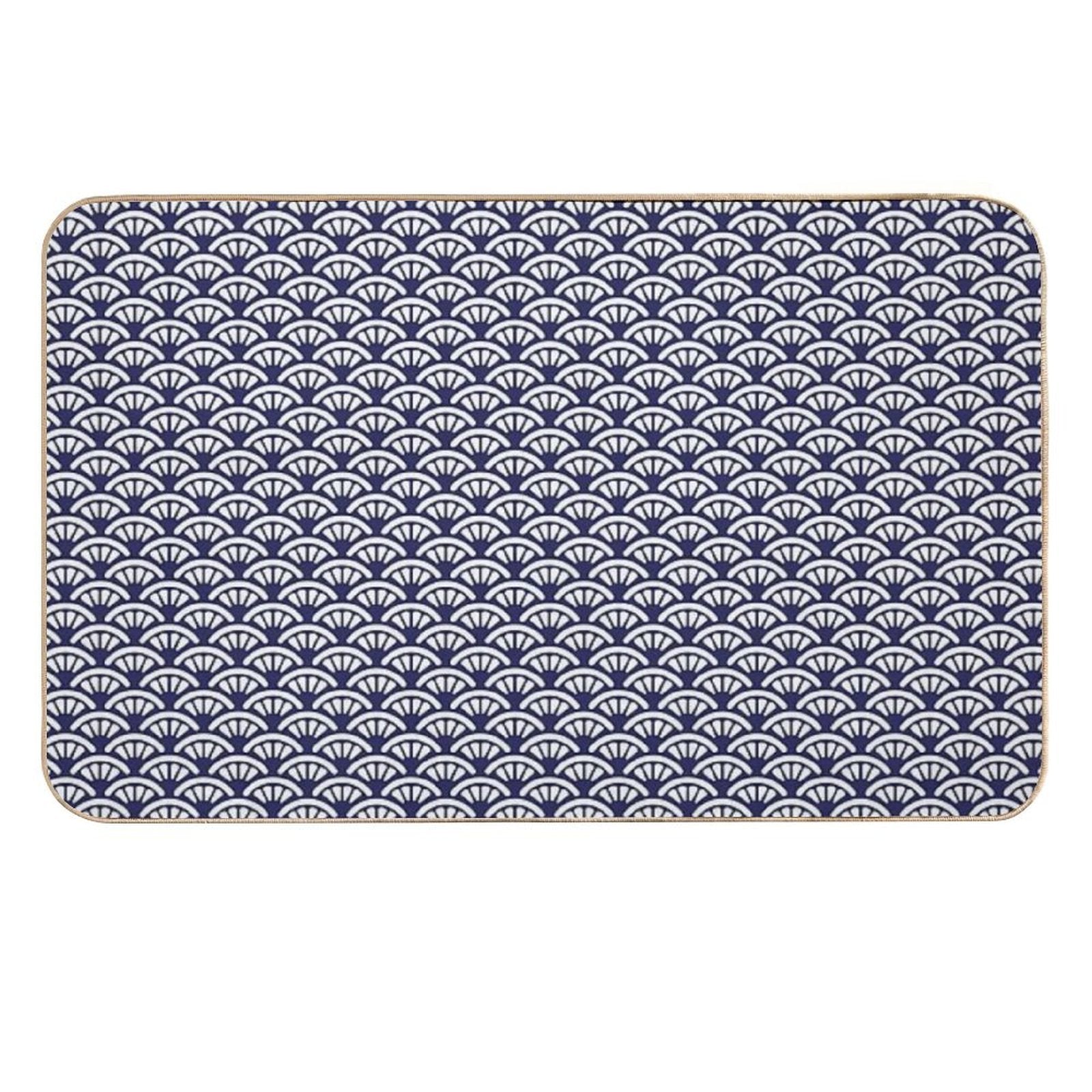 Decorative Seigaiha  Japanese Collection  Fade-Resistant Bath Mat