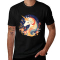 Majestic Sunset Unicorn Art Mystical Creature Fantasy  Wrinkle-resistant T-Shirt