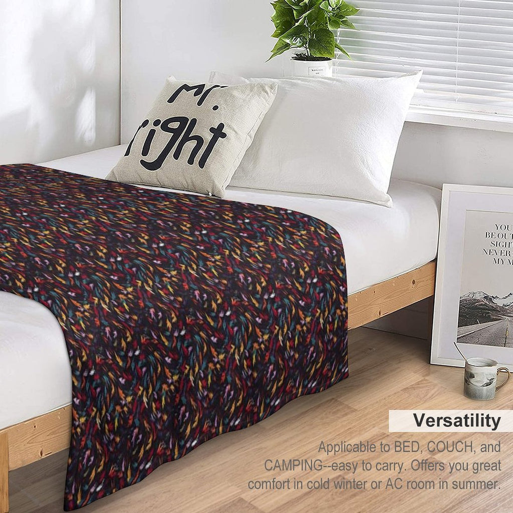 Colorful Leaf Swirl Lightweight Throw Blanket