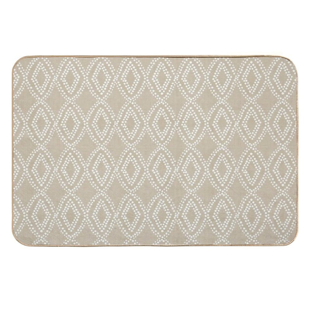Diamonds Dots in Tan  Anti-Trip Bath Mat