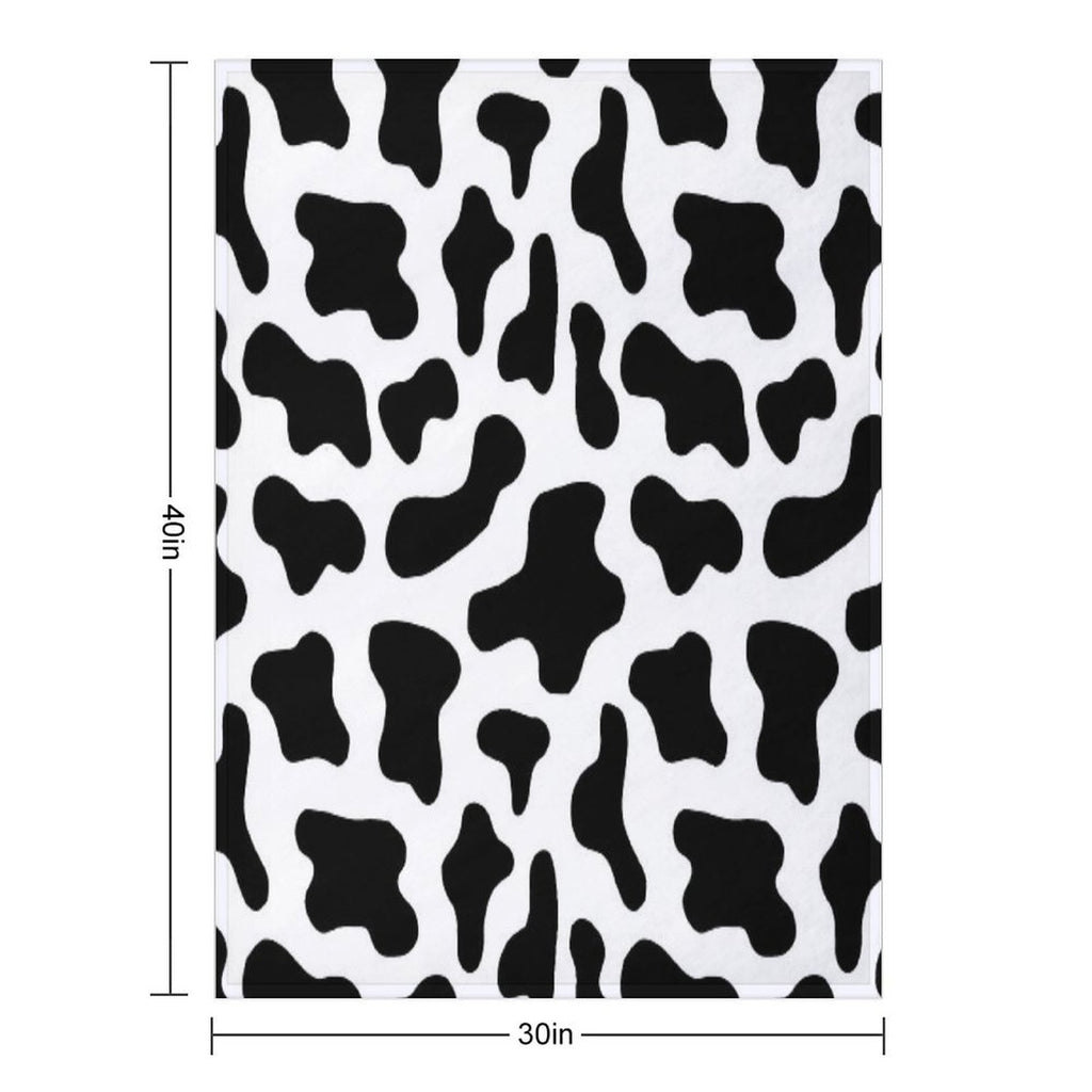 Black And White Cow Print Shrink-resistant Throw Blanket