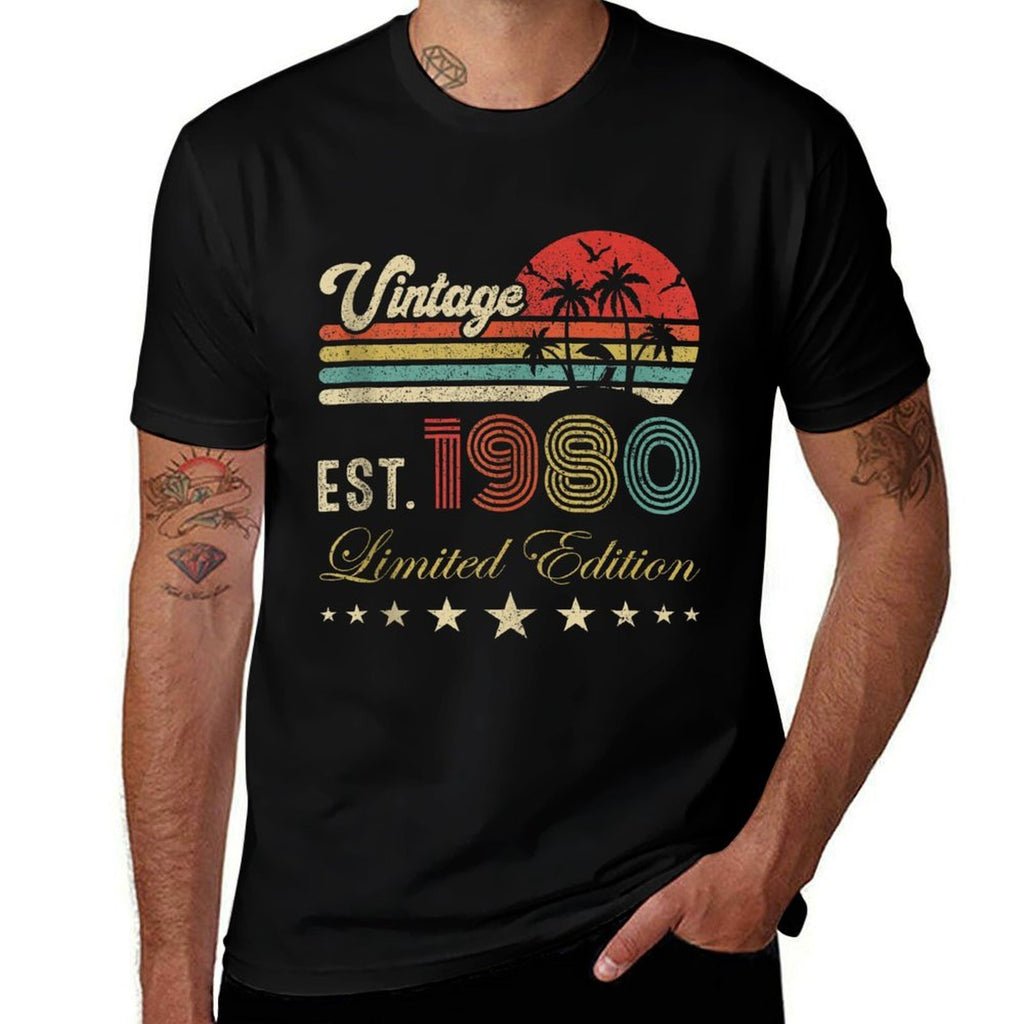 45th Birthday Born 1980 Vintage Limited Edition 45 Birthday  Stretchy T-Shirt
