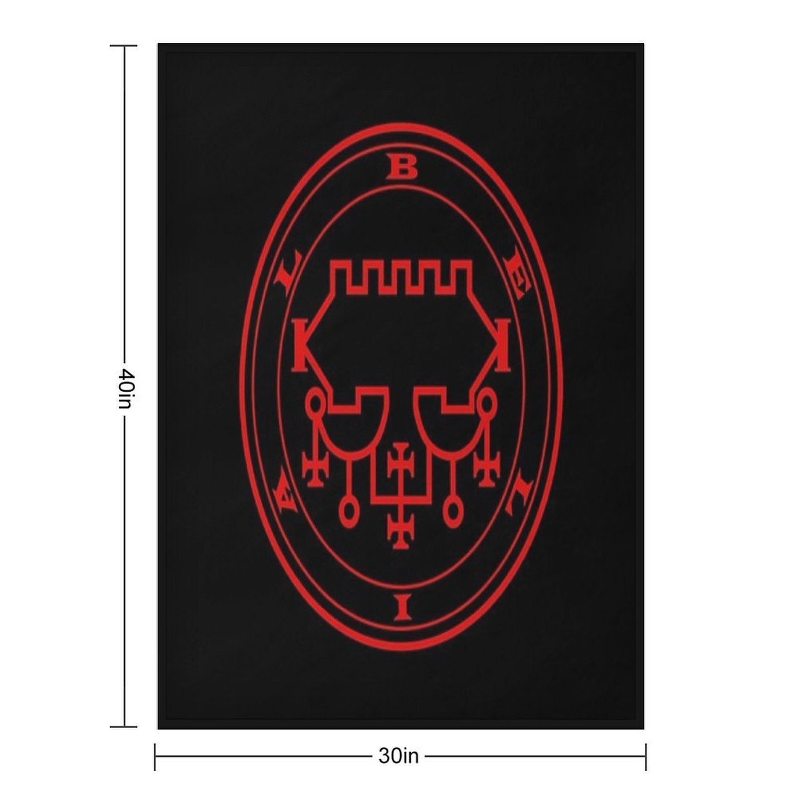Belial Demon King Red Sigil Occult Magick Seal Easy Care Throw Blanket