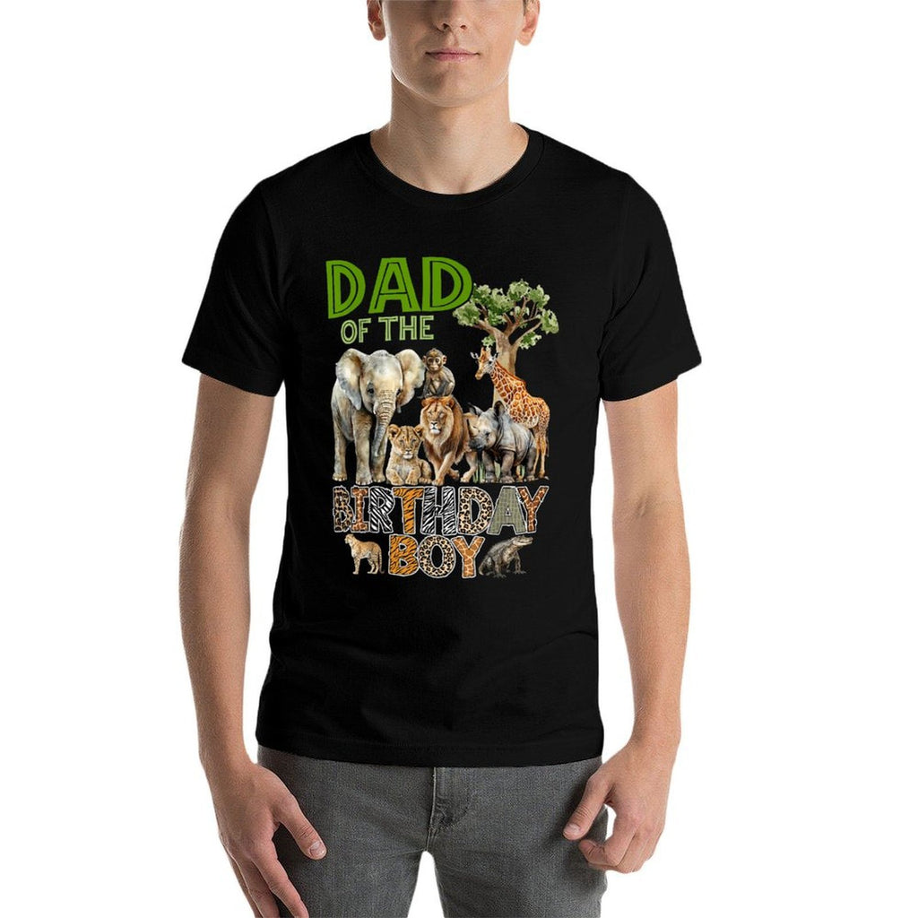 Dad of The Birthday Boy Safari Zoo Animals Family Bday Party  Stretchy T-Shirt