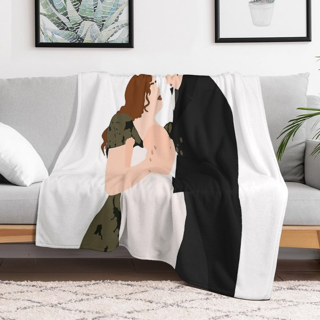 Bridgerton - Penelope And Colin with Their Baby Shrink-resistant Throw Blanket