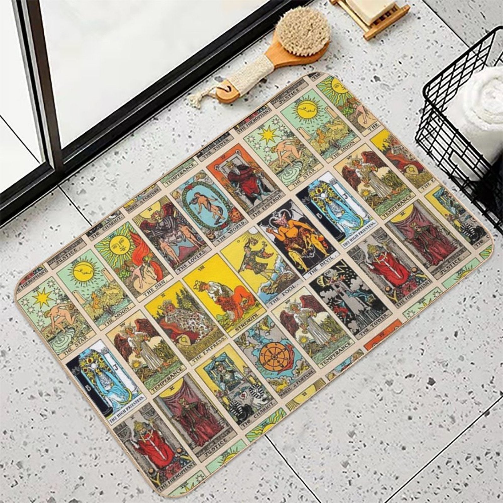 Tarot Cards  Fade-Resistant Bath Mat