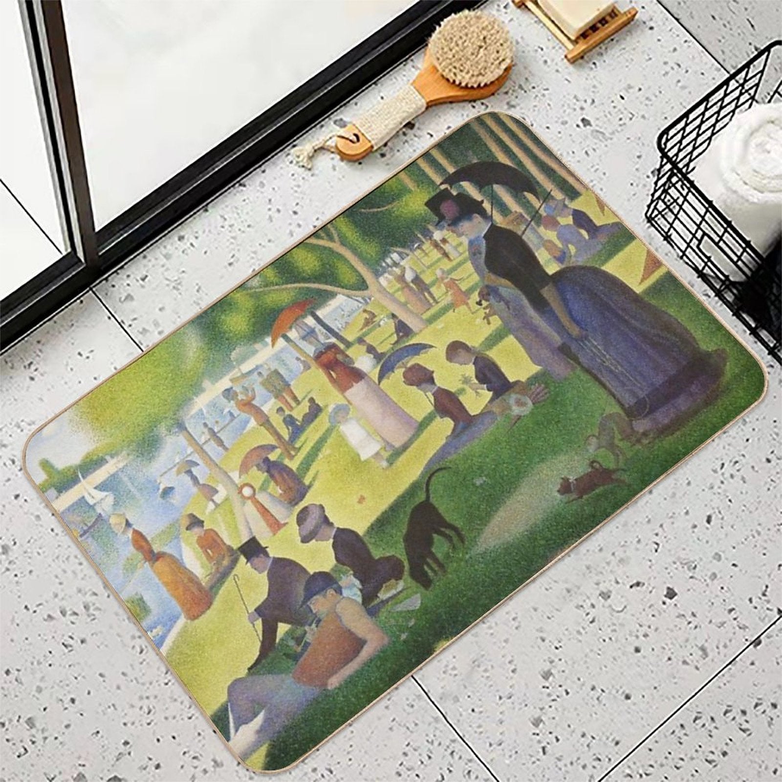 A Sunday on La Grande Jatte by Georges Seurat  Fade-Resistant Bath Mat