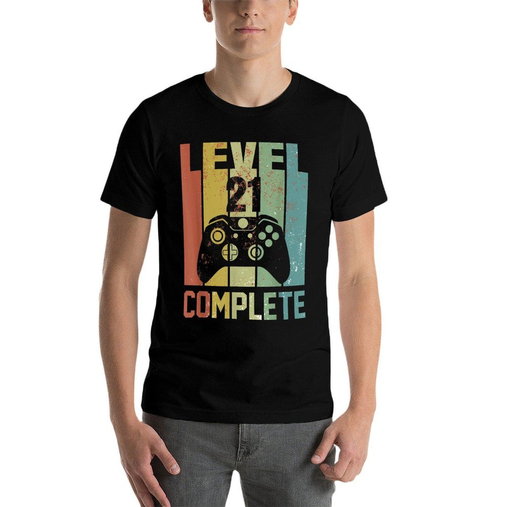 21st Birthday for Gamer 21 Years Old - Retro Birthday  Wrinkle-resistant T-Shirt