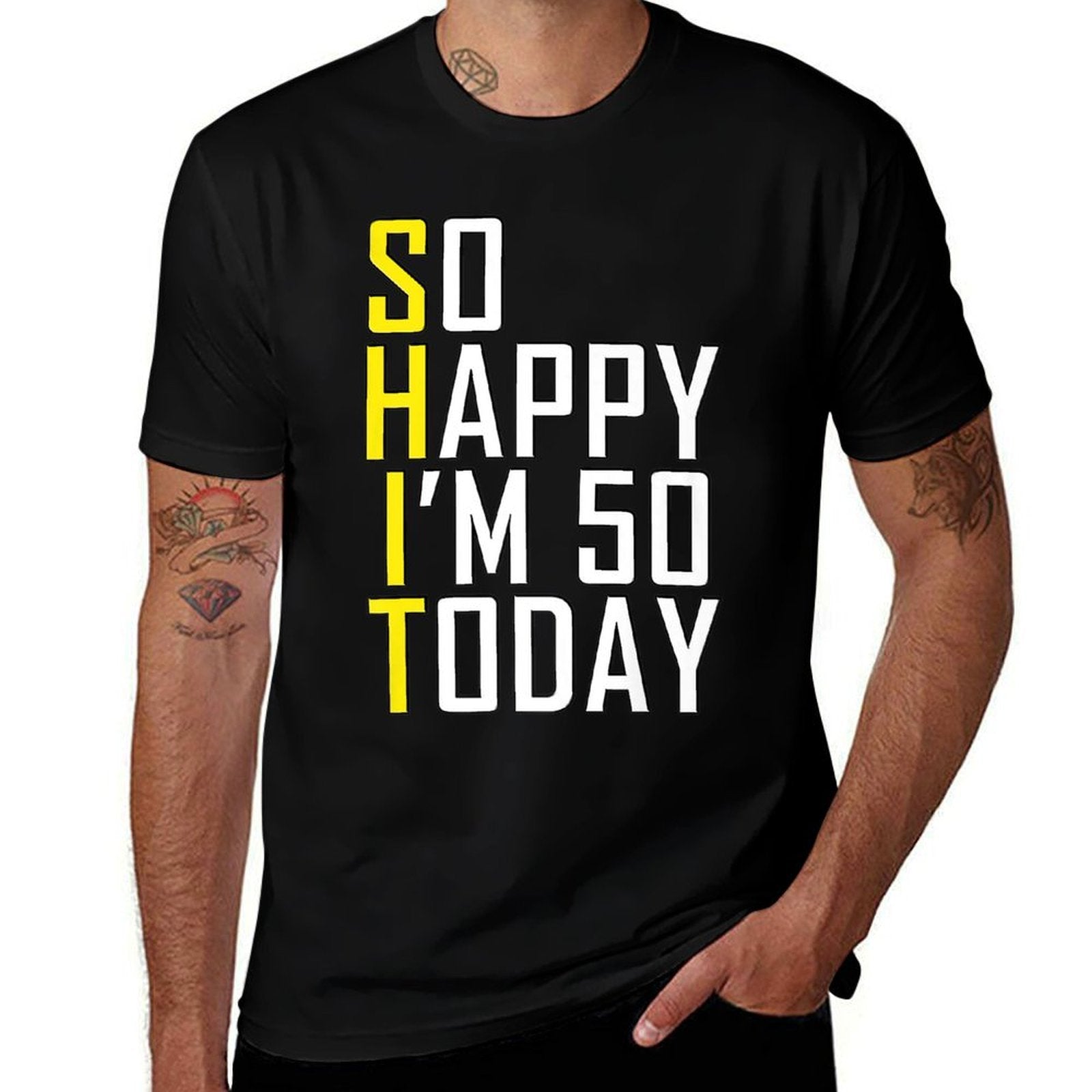 So Happy I'm 50 Years Old Born In 1971 Funny 50th Birthday Premium  Summer-ready Fabric T-Shirt