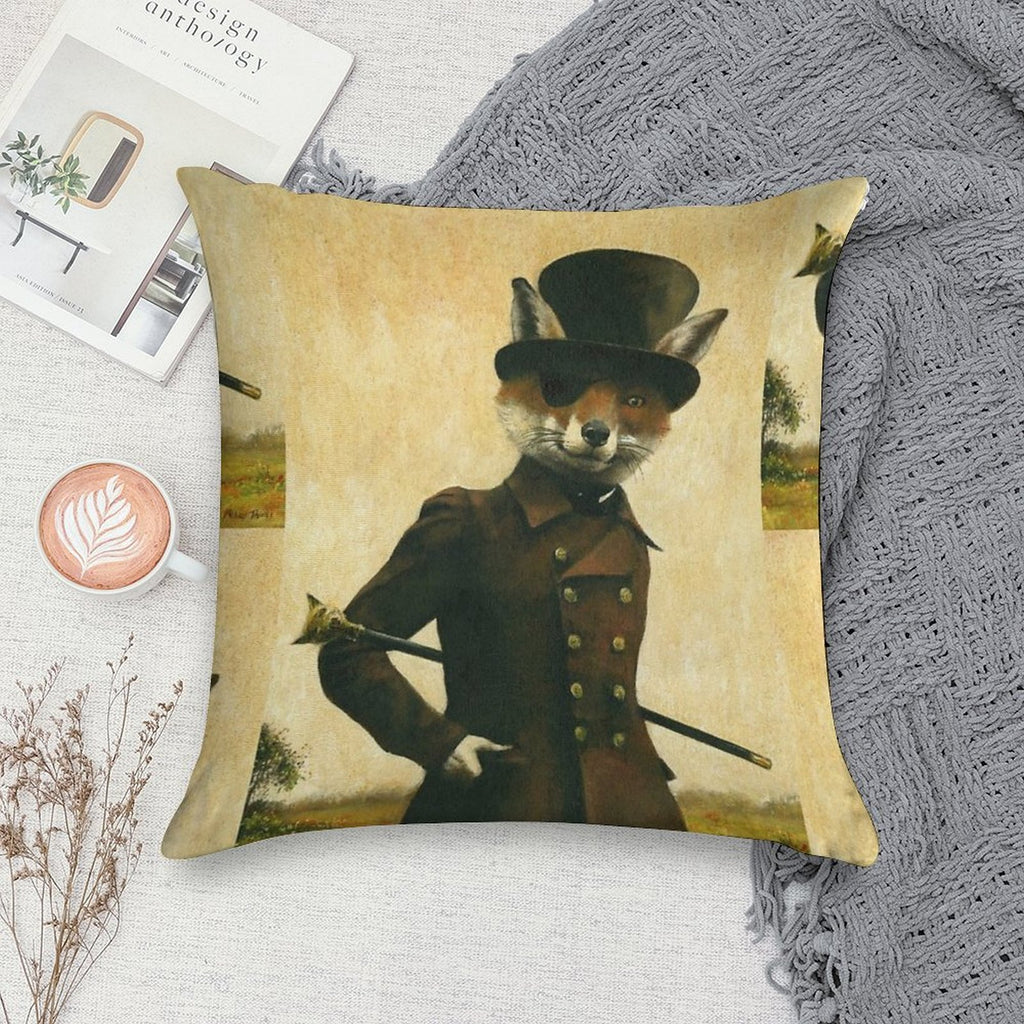 Sly Victorian Fox Soft Ultra-Soft Texture Throw Pillow