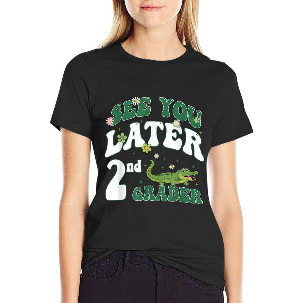 See You Later 2nd Grader Last Day Of School Teacher Dinosaur  Lightweight T-Shirt