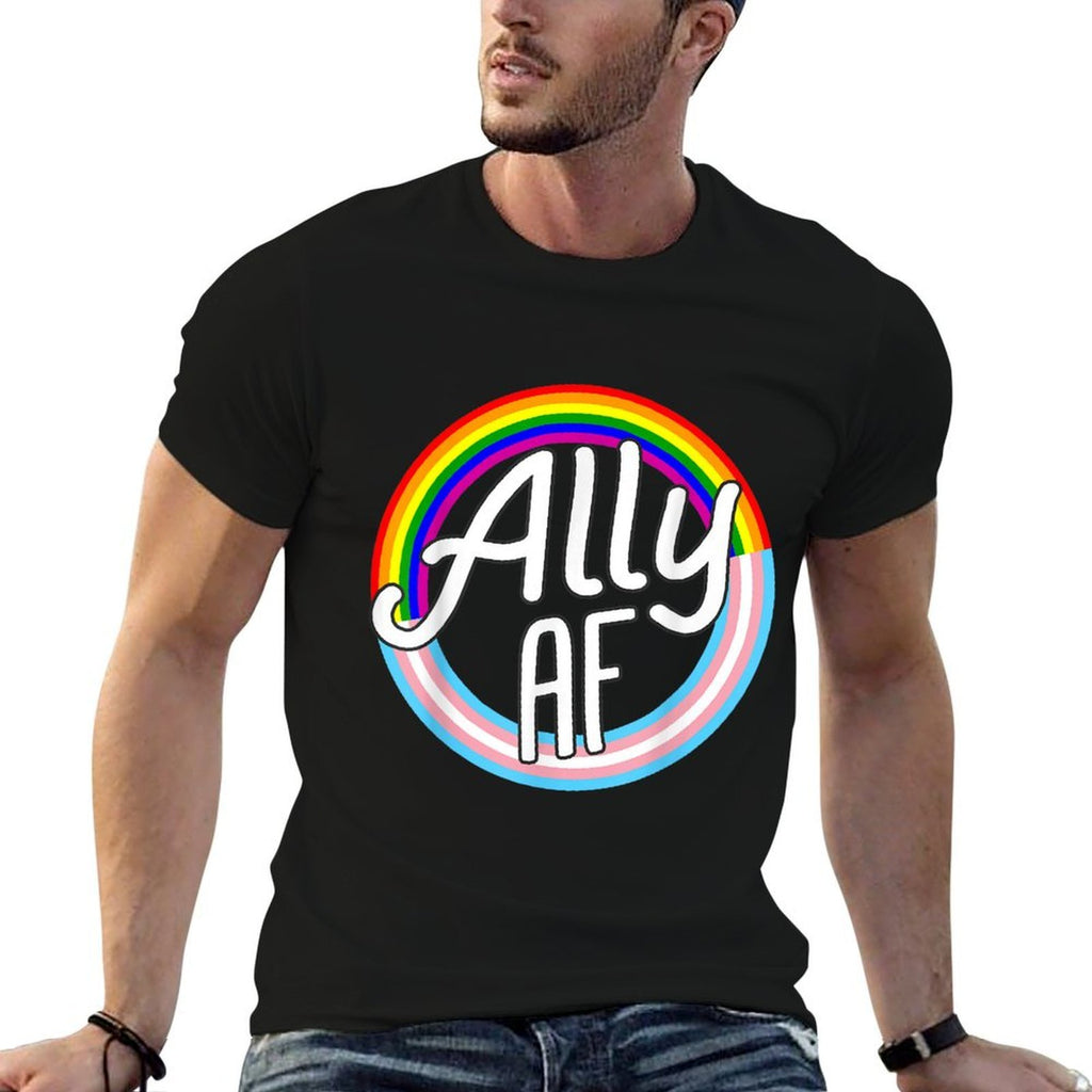 ALLY AF Trans Love Equality LGBT Pride Love Gay  Polyester Blend T-Shirt