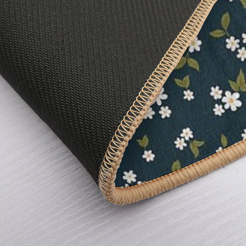 Daisy Bloom Teal  Fade-Resistant Bath Mat