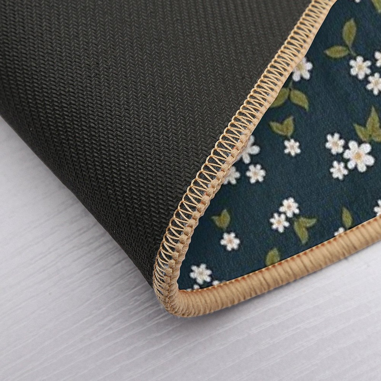 Daisy Bloom Teal  Fade-Resistant Bath Mat