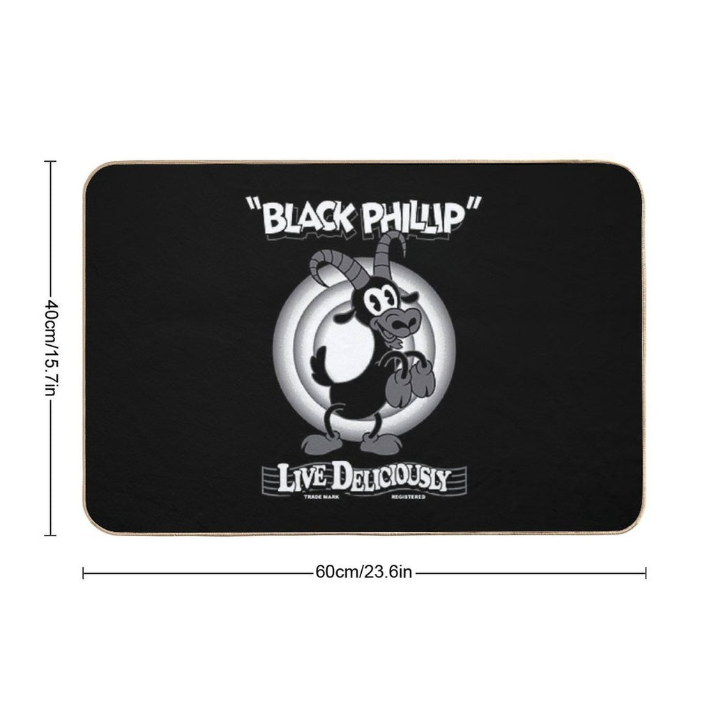 Black Phillip - Vintage Cartoon - Witch - Goth Occult - Live Deliciously  Absorbent Bath Mat