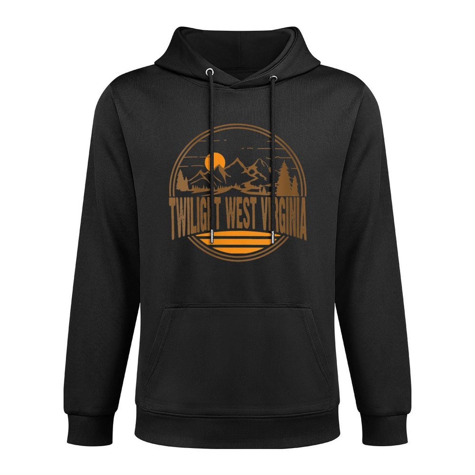 Womens Vintage Twilight West Virginia Mountain Hiking Print Medium-Weight Fabric Hoodie