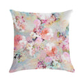 Romantic Pink Teal Watercolor Chic Floral Pattern Soft Reinforced Edging Throw Pillow