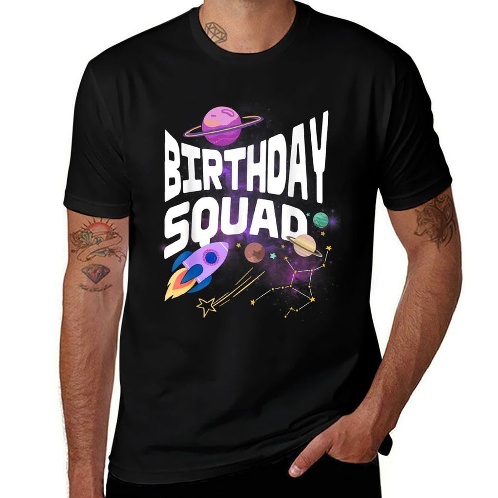 Birthday Squad Space Astronaut Out of World Family Squad  Soft T-Shirt