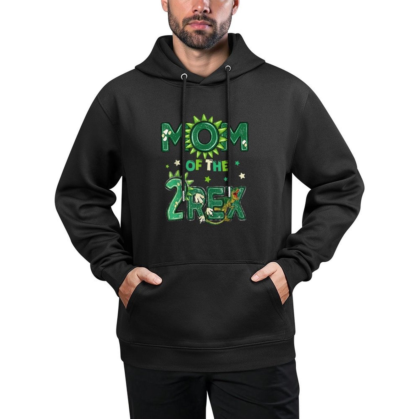 Mom Of The Two Rex Birthday Dinosaur Family Matching Colorfast Hoodie
