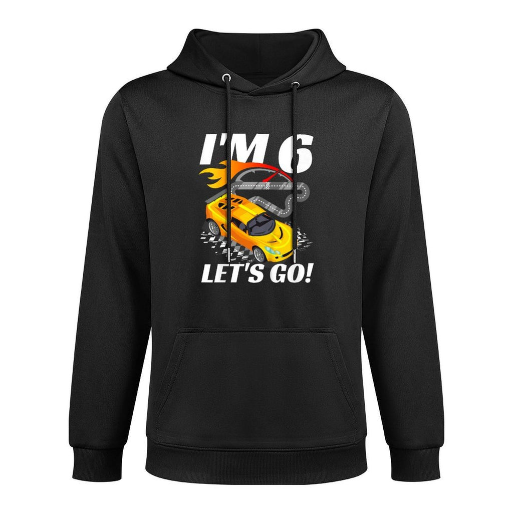6 Year Old 6th Racing Racecar Birthday Party Boys Girls Adjustable Hood Hoodie