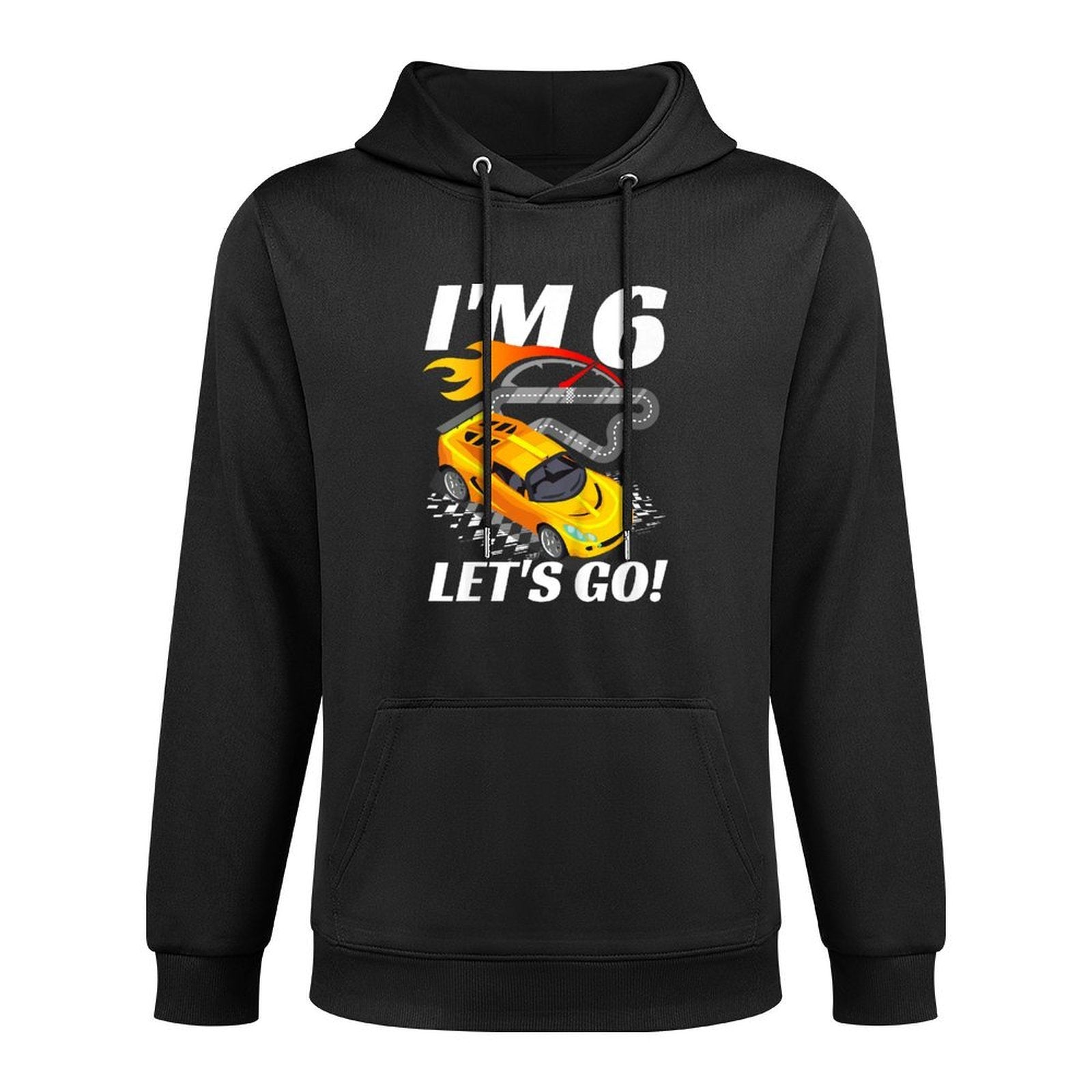 6 Year Old 6th Racing Racecar Birthday Party Boys Girls Adjustable Hood Hoodie