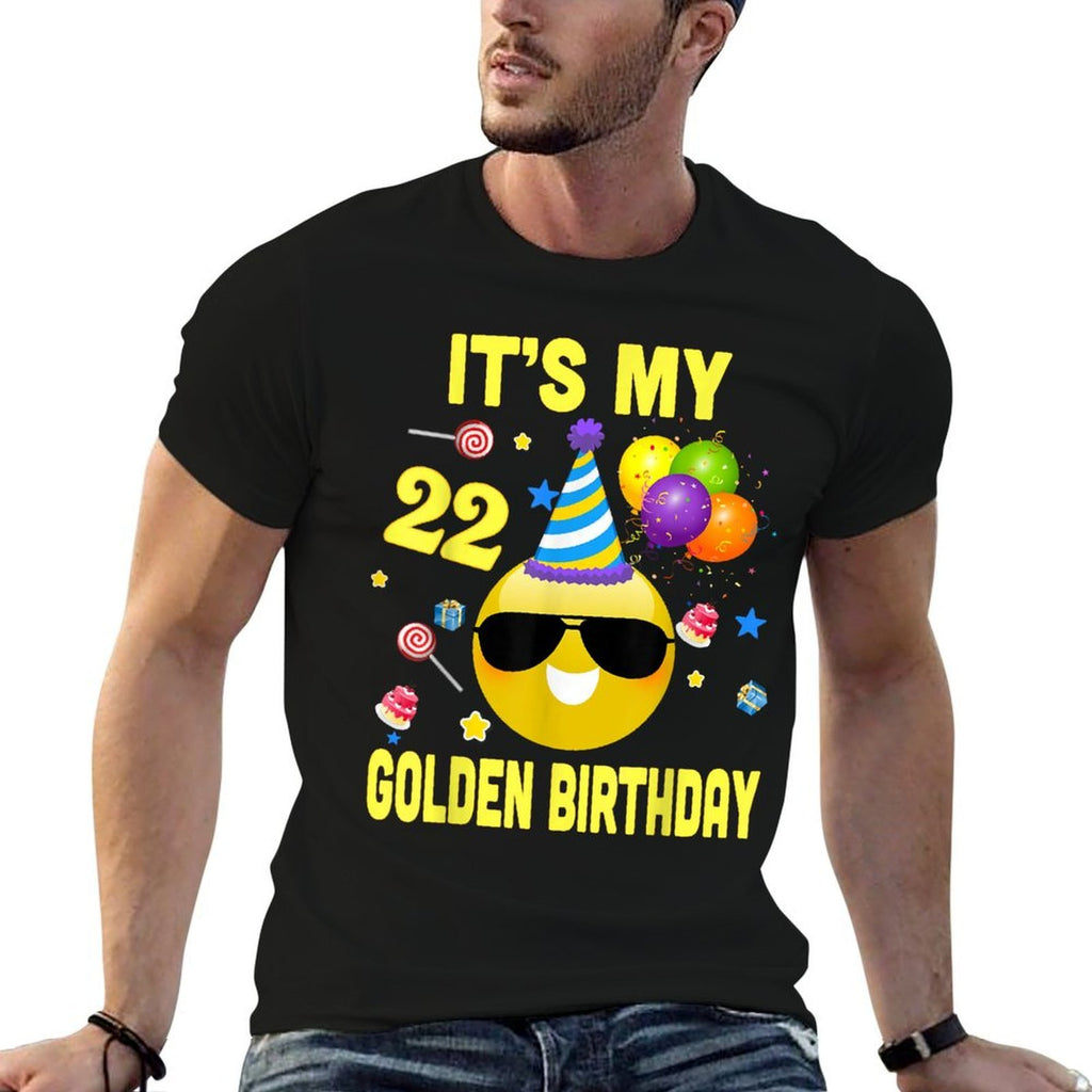 22nd Birthday Gifts It's My Golden Birthday 22 Years Old WY2  Cotton T-Shirt