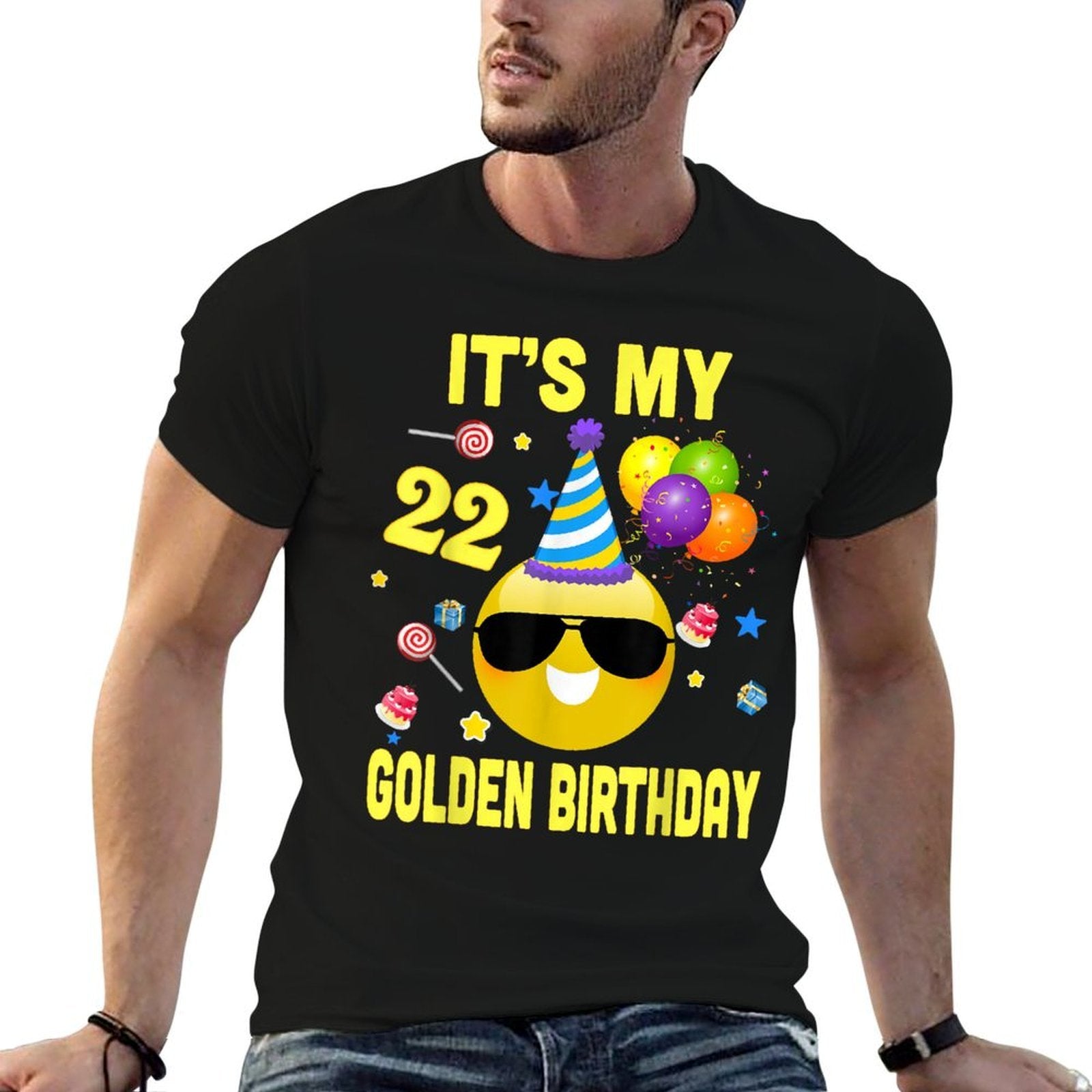 22nd Birthday Gifts It's My Golden Birthday 22 Years Old WY2  Cotton T-Shirt