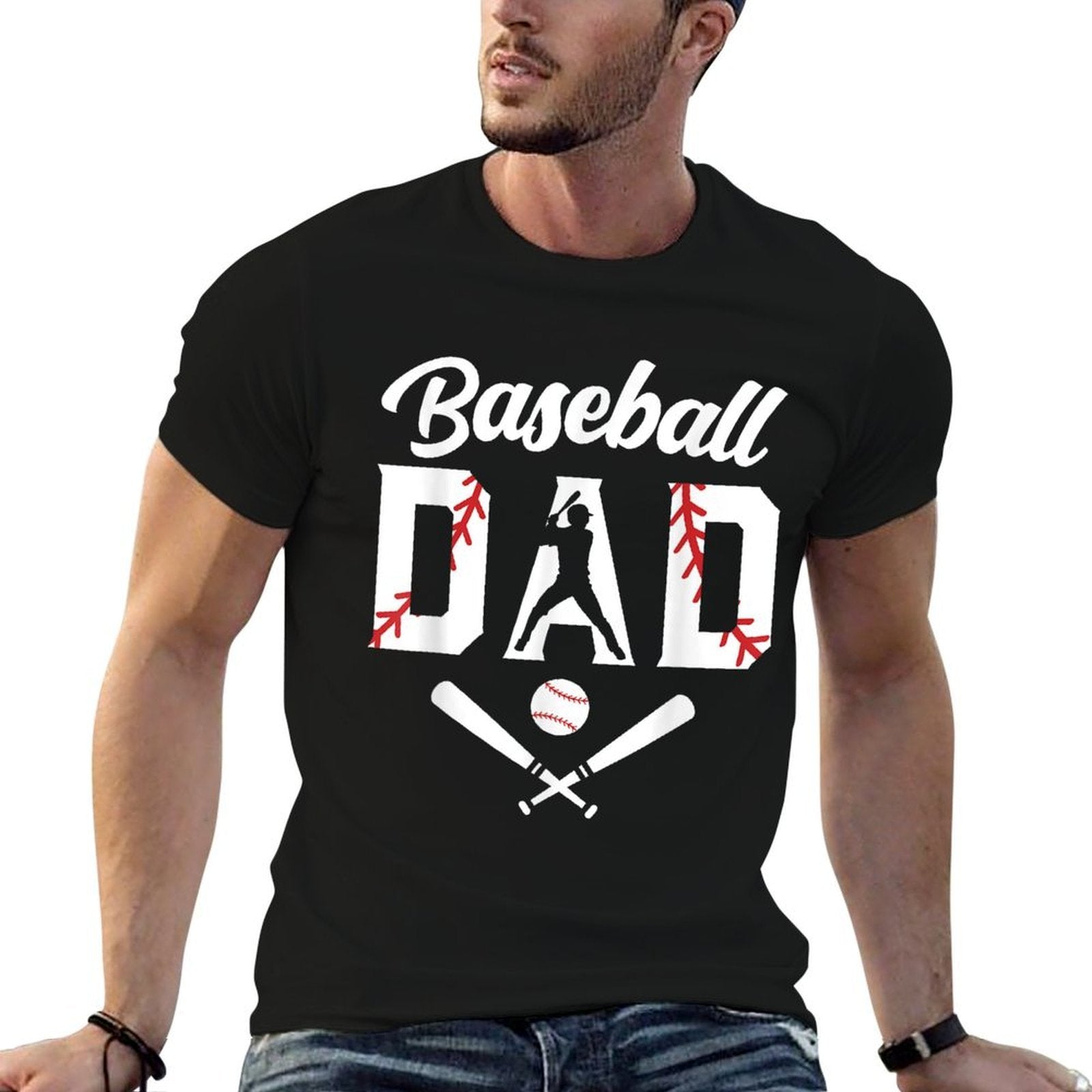 Baseball Dad Fathers Day Baseball Player Lover for Daddy  Versatile T-Shirt