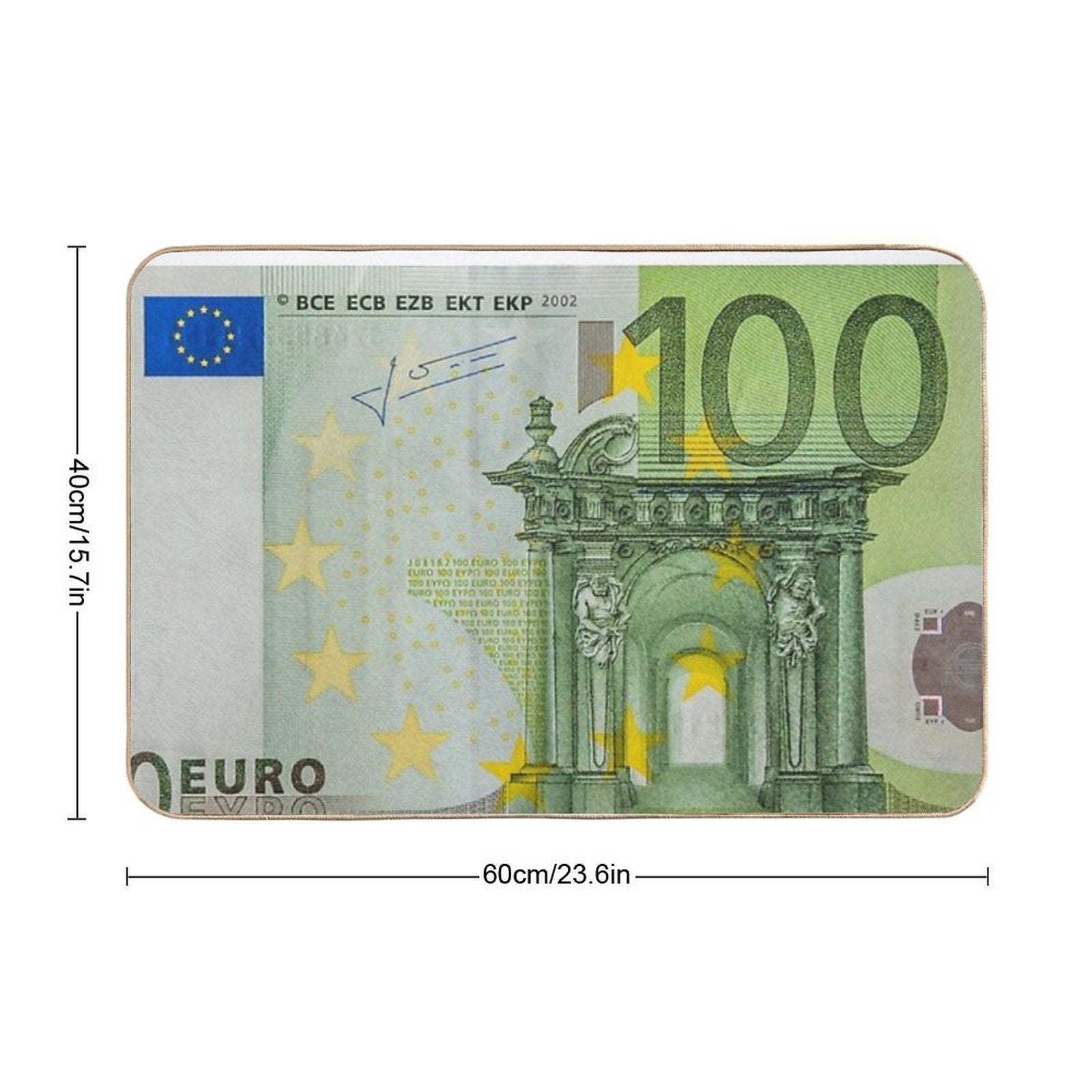 100 Euro Note for Good Luck Durable Bath Mat