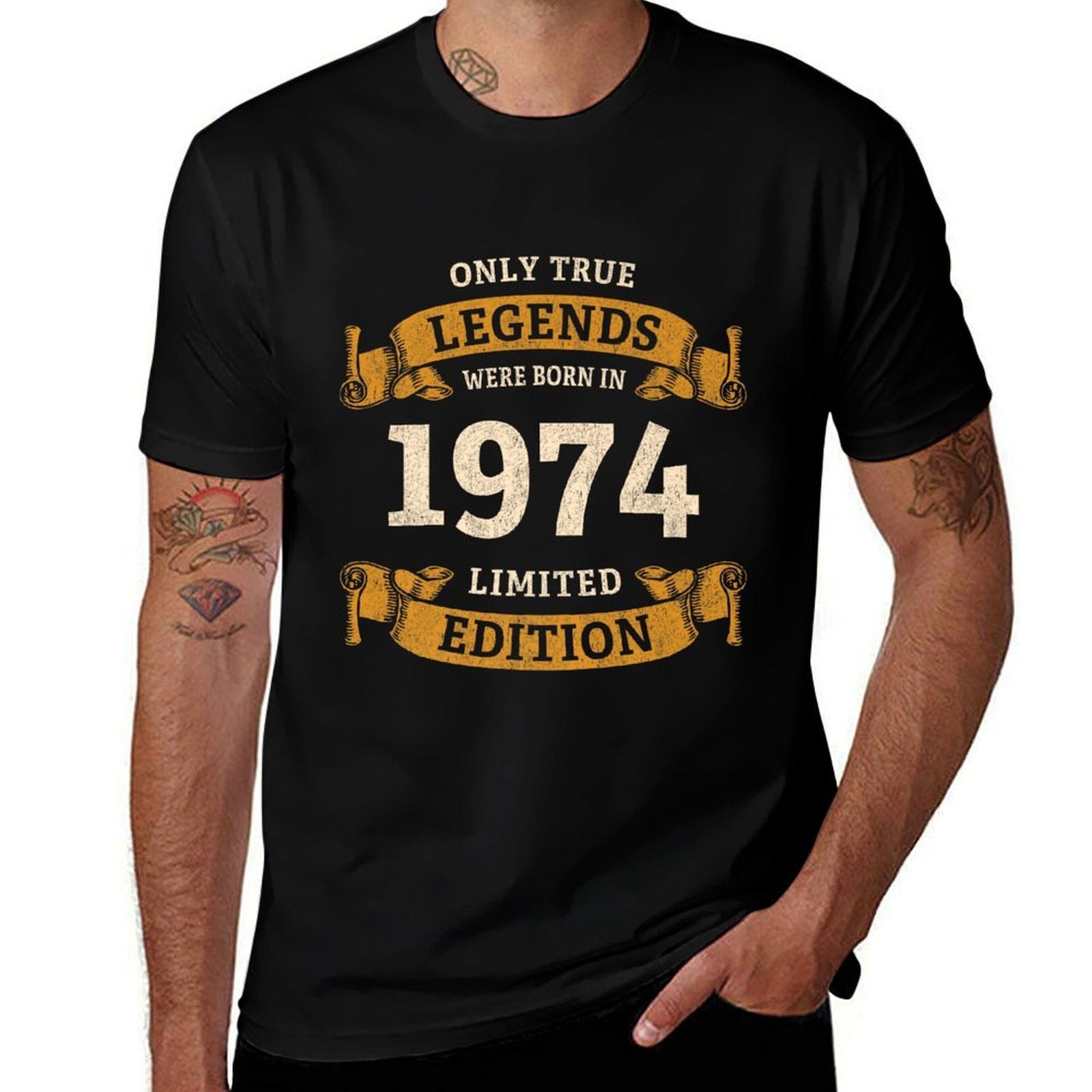 Legends Were Born in 1974 Vintage 50th Birthday 50 Years Old Premium  Versatile T-Shirt