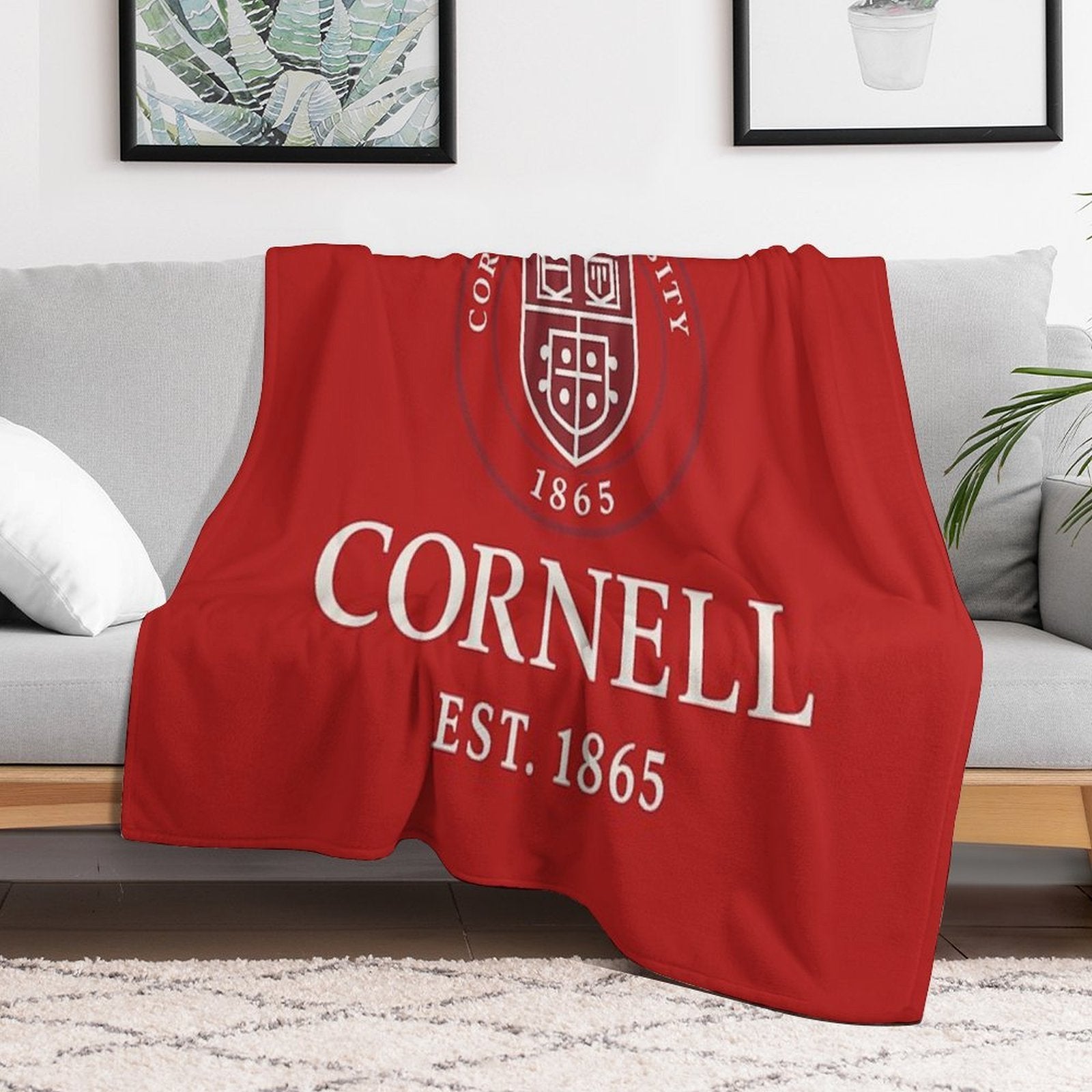 Cornell University T-Shirt Featuring Official Big Red Logo Velvety-soft Throw Blanket